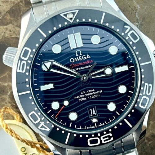 Omega Seamaster Diver 300M Co‑Axial Master Chronometer 42mm Black Dial Black Ceramic Bezel Box Papers Cards model 210.30.42.20.01.001