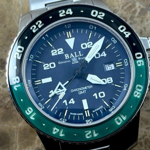 BALL Engineer Hydrocarbon AeroGMT II 40mm Automatic Black Green Bezel Sprite Blue Dial DG2018C-S11C-BE Box Papers Card