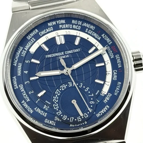 Frederique Constant Highlife Worldtimer 24 Timezones Blue Dial Men's 41mm Automatic Box Papers FC-718N4NH6B