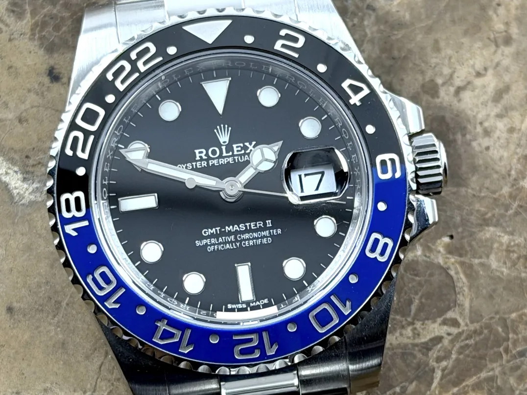 Rolex GMT Master 2 Black Blue 40mm Automatic BATMAN with Box Papers white tag Warranty Card 116710BLNR