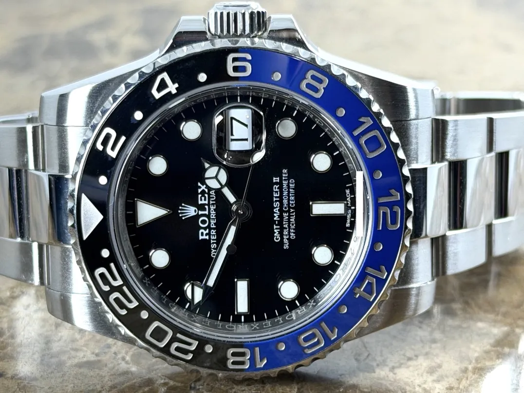 Rolex GMT Master 2 Black Blue 40mm Automatic BATMAN with Box Papers white tag Warranty Card 116710BLNR