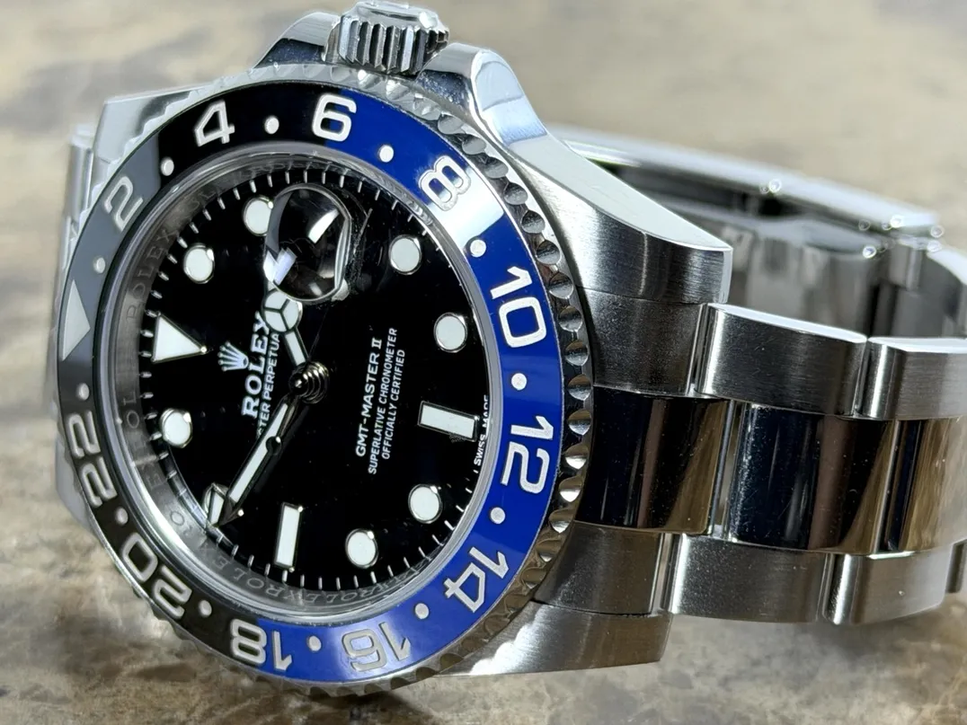 Rolex GMT Master 2 Black Blue 40mm Automatic BATMAN with Box Papers white tag Warranty Card 116710BLNR