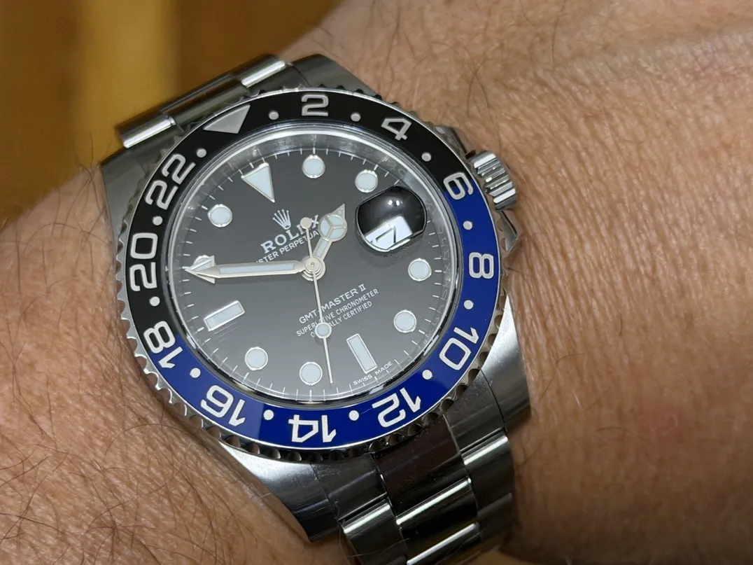 Rolex GMT Master 2 Black Blue 40mm Automatic BATMAN with Box Papers white tag Warranty Card 116710BLNR